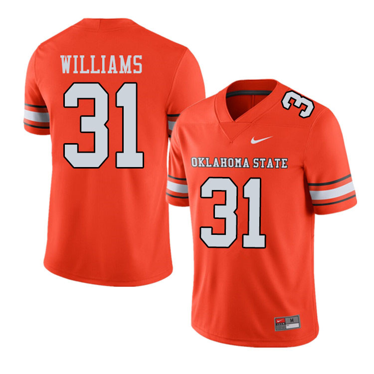 Men #31 Taje Williams Oklahoma State Cowboys College Football Jerseys Sale-Alternate Orange